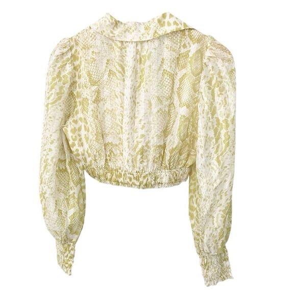 NWT All Saints Clara Noche Snake Print Top size US4 - Picture 4 of 8